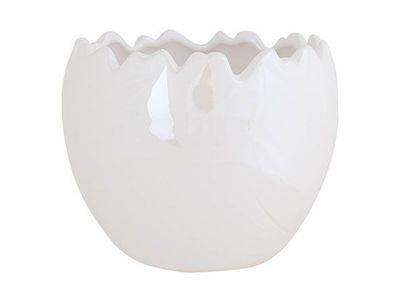 Ei  Carved Creme 11x11xh9cm Keramiek 