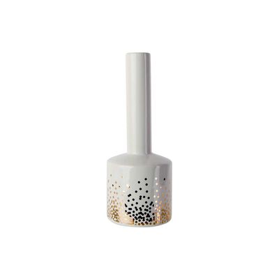 Vase Bouteille Gold Dots Blanc 9,6x9,6xh 25,3cm Ceramique  Cosy @ Home