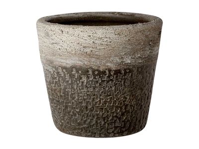 Bloempot Rough Greige 16x16xh14cm Rond Aardewerk