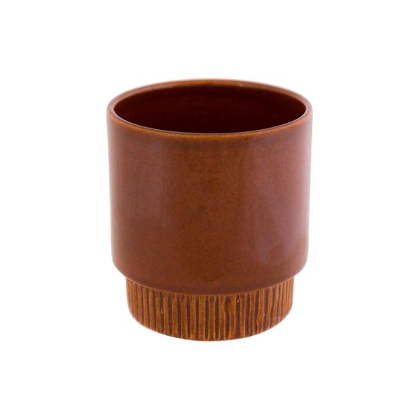 Cosy @ Home Ontbijttas Glazed Foodsafe Caramel 10x10 Xh10,5cm Rond Aardewerk