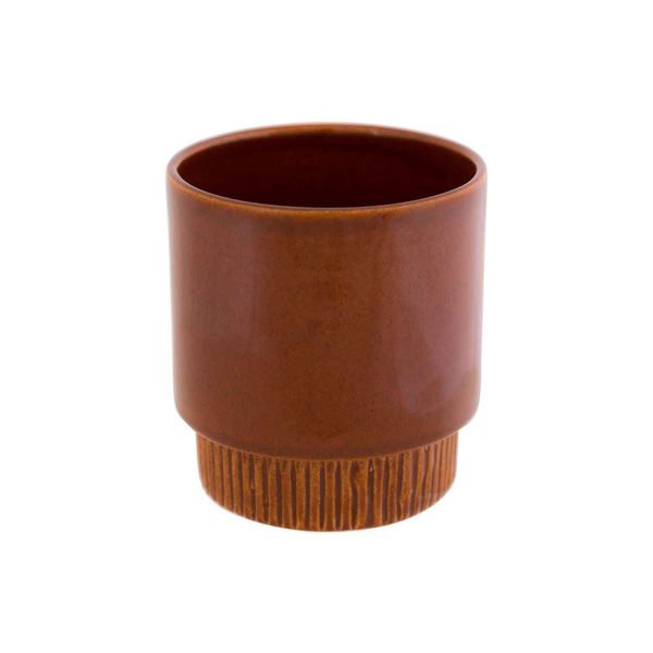 Cosy @ Home Ontbijttas Glazed Foodsafe Caramel 10x10 Xh10,5cm Rond Aardewerk