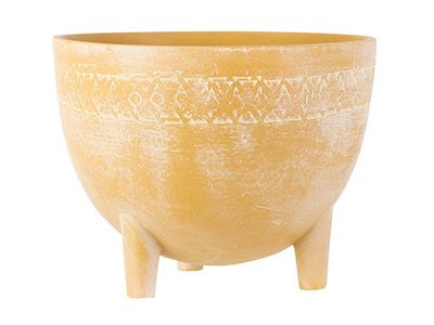 Bloempot Border On Feet Mosterd 22x22xh1 7cm Rond Aardewerk