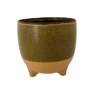 Bloempot On Feet Groen 16,5x16,5xh16cm R Ond Aardewerk  Cosy @ Home