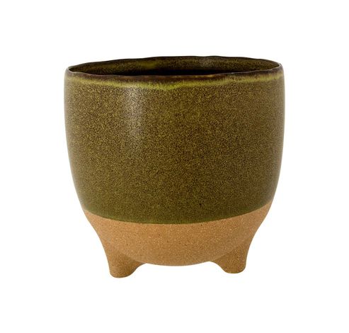 Bloempot On Feet Groen 16,5x16,5xh16cm R Ond Aardewerk  Cosy @ Home