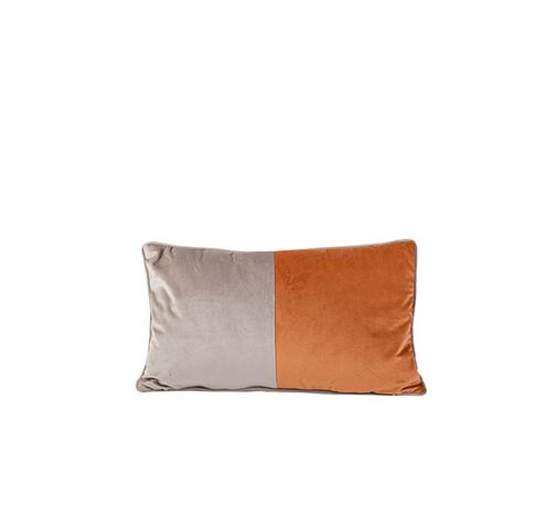 Kussen Velvet Greige Roest 50x30xh10cm P Olyester  Cosy @ Home