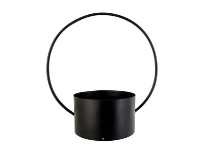 Bloempot Circle Zwart 33x18xh35cm Metaal 