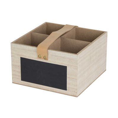 Krat Blackboard Natuur 20x20xh12cm Hout   Cosy @ Home