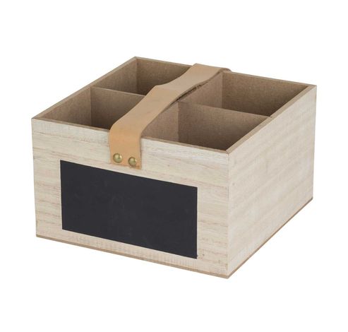 Krat Blackboard Natuur 20x20xh12cm Hout   Cosy @ Home