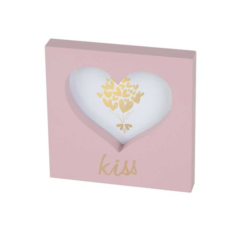 Cadre Photo Heart Kiss Rose 15x15xh2cm R Ond Bois  Cosy @ Home