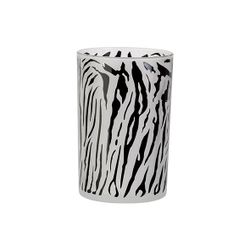 Theelichthouder Zebra Zwart-wit D12xh18c M Glas 