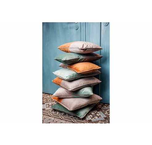 Kussen Velvet Greige Roest 45x45xh10cm P Olyester  Cosy @ Home