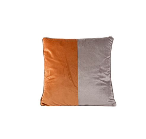 Kussen Velvet Greige Roest 45x45xh10cm P Olyester  Cosy @ Home