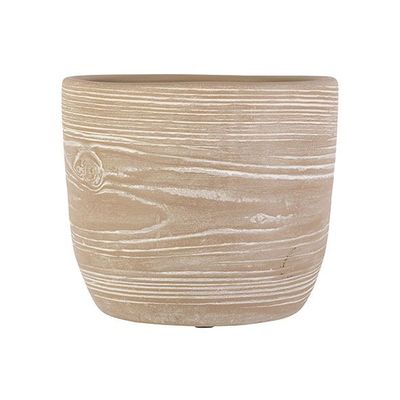 Bloempot Wood Look Beige 21x21xh19cm Ron D Conisch Aardewerk  Cosy @ Home