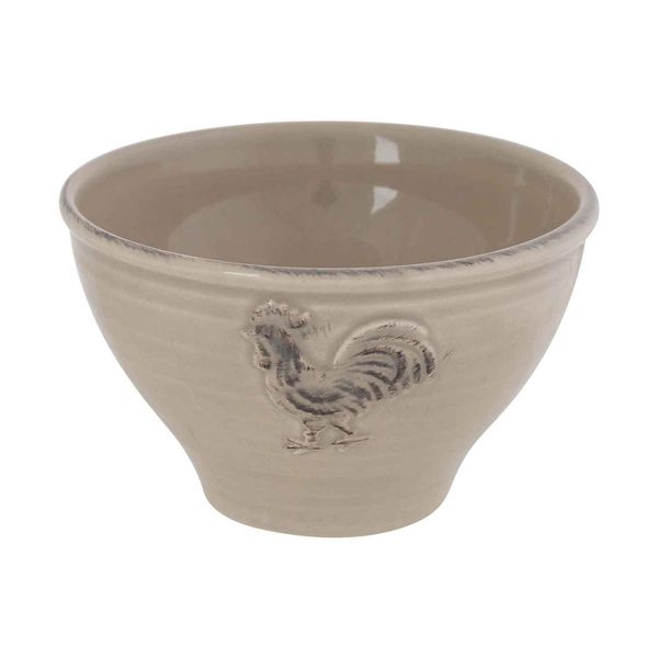 Cosy @ Home Bowl Rooster Foodsafe Beige 14x14xh8,5cm  Rond Aardewerk