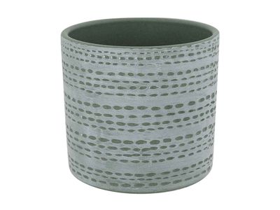 Bloempot Dotted Line Grijsblauw 13,5x13, 5xh13cm Cilindrisch Aardewerk