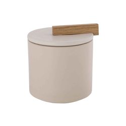 Cosy @ Home Boite Avec Couvercle Woody Creme 12x12xh 14,5cm Rond Gres 