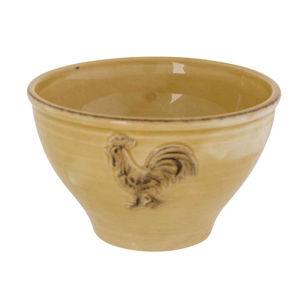 Cosy @ Home Bowl Rooster Foodsafe Oker 14x14xh8,5cm Rond Aardewerk