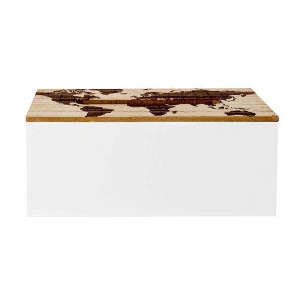 Zakdoekdoos Map White Natuur 24,5x13,5xh 10cm Hout 