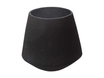 Bougeoir Sandblast Noir D11xh11cm Verre 