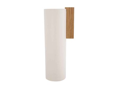 Vaas Woody Creme 8,5x8,5xh28cm Rond Aard Ewerk
