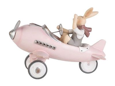 Paashaas Roze 24,7x16,8xh18cm Polyresin 