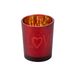 Theelichthouder Love Gold Rood D5,5xh7cm  Glas 