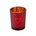 Theelichthouder Love Gold Rood D5,5xh7cm  Glas 