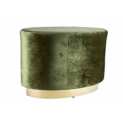 Cosy @ Home Poef Velours Groen 60x35xh38cm Hout  