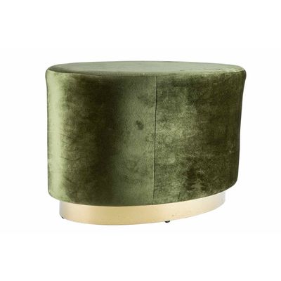 Pouf Velours Vert 60x35xh38cm Bois   Cosy @ Home