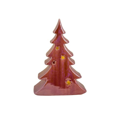 Arbre De Noël With Stars Incl 2 Button Bat Rouge Fonce 16,6x7,7xh24cm 2xlr44  Cosy @ Home