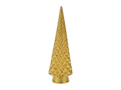 Kerstboom Diamond Pattern Matt Goud 9x9x H28,5cm Rond Keramiek