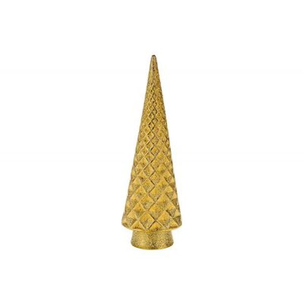 Kerstboom Diamond Pattern Matt Goud 9x9x H28,5cm Rond Keramiek 