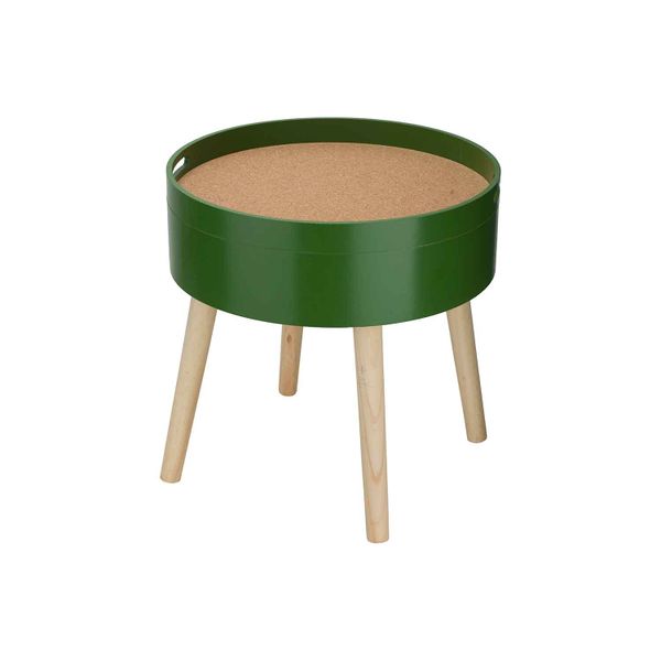 Cosy @ Home Bijzettafel Cork Groen 45x45xh45cm Rond Hout