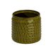 Cosy @ Home Bloempot Glazed Embossed Dots Grasgroen 13,5x13,5xh12,5cm Cilindrisch Aardewerk