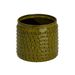 Cosy @ Home Bloempot Glazed Embossed Dots Grasgroen 13,5x13,5xh12,5cm Cilindrisch Aardewerk