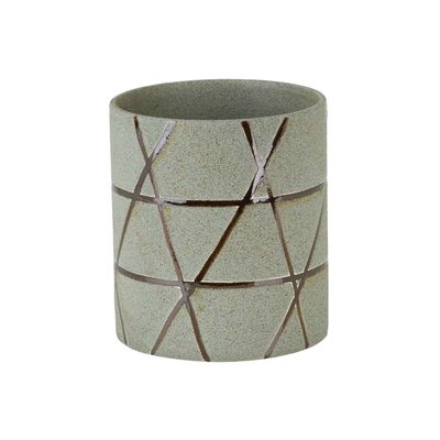 Bloempot Tube Bronze Lines Grijs Rond Co Nisch Aardewerk D12xh13cm  Cosy @ Home