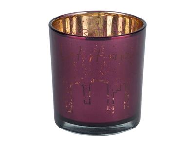 Bougeoir Let It Snow Aubergine D7xh8cm V Erre