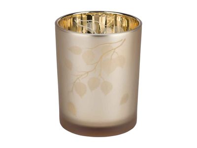 Theelichthouder Leaves Champagne D10xh12 .5cm Glas