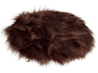 Onderlegger Fur Bruin D35xh1cm Polyester 