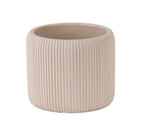 Bloempot Vertical Lines Creme 15x15xh13c M Rond Aardewerk  Cosy @ Home