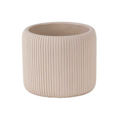 Bloempot Vertical Lines Creme 15x15xh13c M Rond Aardewerk  Cosy @ Home