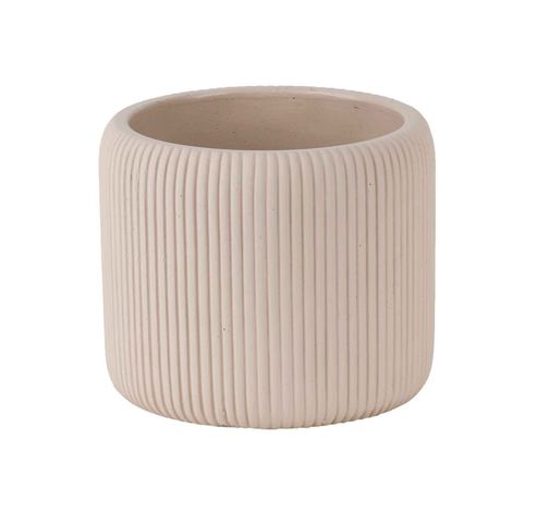 Bloempot Vertical Lines Creme 15x15xh13c M Rond Aardewerk  Cosy @ Home