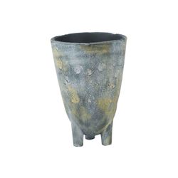 Cosy @ Home Vase On Feet Trevi Gris-vert 16x16xh25cm  Rond Gres 