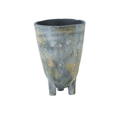 Vase On Feet Trevi Gris-vert 16x16xh25cm  Rond Gres  Cosy @ Home