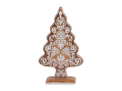 Kerstboom Cookie Lace Caramel 15,8x6,2xh 26,6cm Resin