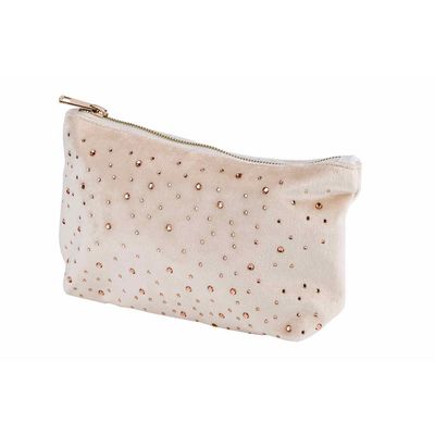 Trousse De Toilette Strass Creme 19x5xh1 3cm Polyester  Cosy @ Home