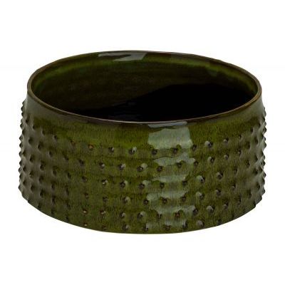 Bloempot Glazed Embossed Dots Grasgroen 11,5x11,5xh11cm Cilindrisch Aardewerk  Cosy @ Home