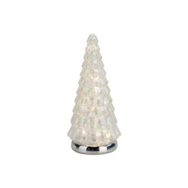 Kerstboom Glitter Excl. 3xaaa Batt. Iris E 15,5x15,5xh34cm Glas 