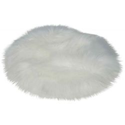 Cosy @ Home Onderlegger Fur Wit D35xh1cm Polyester  