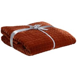 Cosy @ Home Plaid Quilt Terracotta 160x140cm Polyest Er 